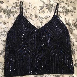 Forever 21 Sequin Navy Tank